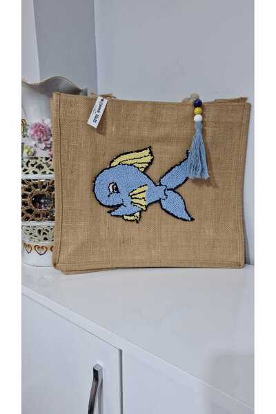 Eranura Handmade Punch Embroidery Jute Bag 2