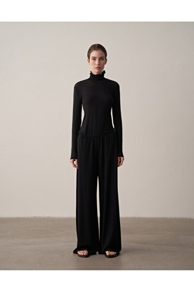 Kuğu Collection Rahat Dökümlü Pantolon Siyah