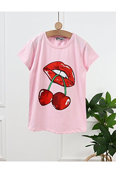 MiniKids Μπλουζάκι με κεράσια, ροζ σχέδιο