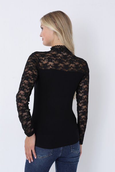 Cotpark Women's Black Viscose Lycra Stylish Basic Black Blouse 3073