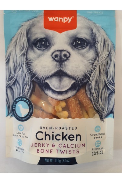 Wanpy PATİLİMARKET köpek ödülü chicken jerky calsium bone twists