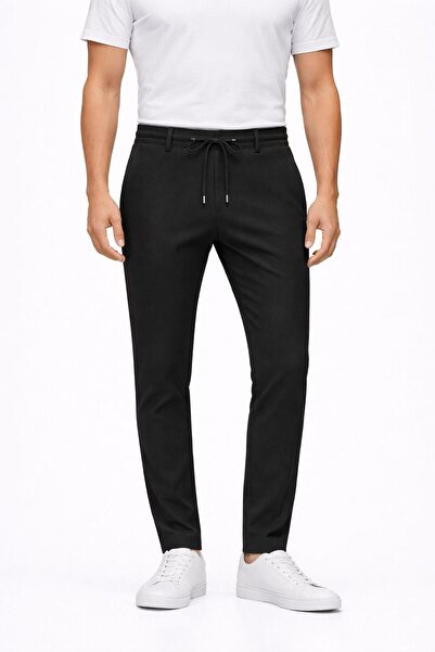 CLASSİCS MEN Ανδρικό παντελόνι jogger με κανονική εφαρμογή, δεμένη μέση, μεγά...