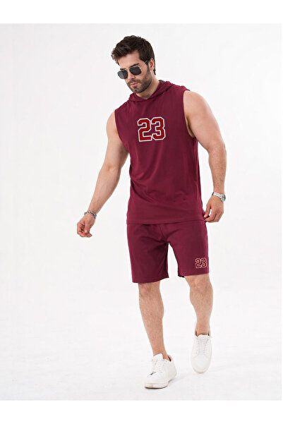 ZAVIXO -Men's Gym Printed Sports Tank Top-Shorts 2-Piece Set Cotton Oversized...