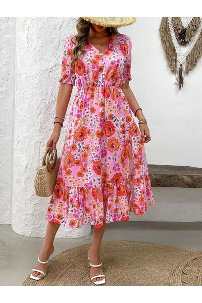 Iuliashop Rochie midi florală Gianna - M