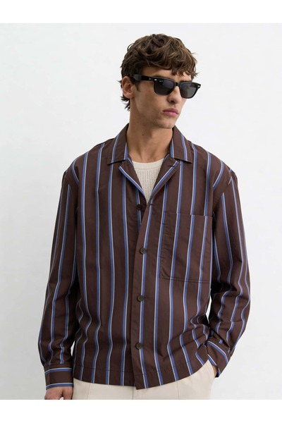 Atelier Old Money Luce Çizgili Viscose Gömlek SS7136
