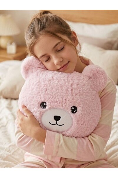 Solemia Μαλακό βελούδινο μαξιλάρι με ροζ αρκουδάκι, δώρο γενεθλίων για τον ερ...