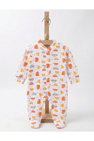 MiniKids Βρεφικό φορμάκι Ρουμανία Πορτοκαλί Αυτοκίνητα