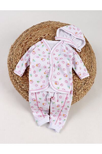 MiniKids Σετ 3 τεμαχίων, βρεφικό, Σύννεφα, ροζ