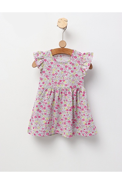 MiniKids Φλοράλ φόρεμα, γκρι χαλαζάνι