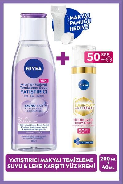 NIVEA Yatıştırıcı ve Leke Karşıtı Bakım Rutini,Micellar Makyaj Temizleme Suyu...