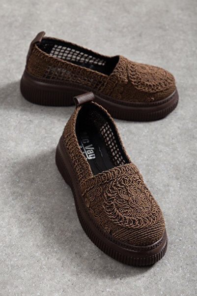 Mc vay Shoes Helt MD165 Πλεκτό Ορθοπεδικό Χοντρό Πάτο Κομψό Γυναικείο Loafer