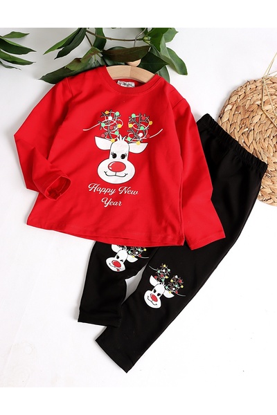 MiniKids Στολή ταράνδου διακοσμημένη με κόκκινο