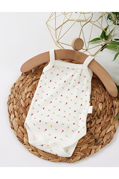 MiniKids Βρεφικό κορμάκι, Ace Trase με σχέδιο τουλίπες, λευκό