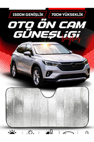 SEBURAM Büyük Boy Suv - Binek Otomobil Oto Ön Cam Metalize Güneşlik 70×150 CM...