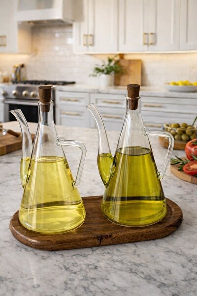 morponi Acacia Borosilicate Glass with Acacia Stand and Acacia Lid Glazzy Oil...