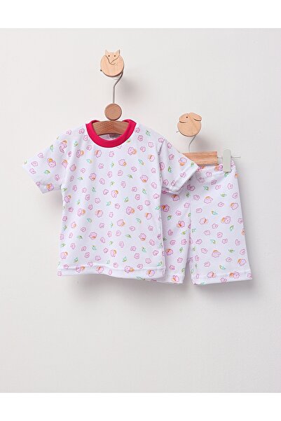 MiniKids Πιτζάμες MS με στάμπα ροζ σύννεφα και ομπρέλες