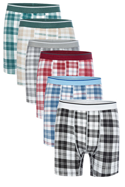 TOLIN Σετ 6 τεμαχίων ανδρικό βαμβακερό Lycra ελαστικό μακρύ μποξεράκι 4197