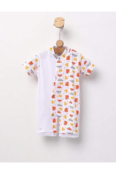 MiniKids Ημι-ολόσωμη φόρμα, Masinutele 2 MS λευκό-πορτοκαλί