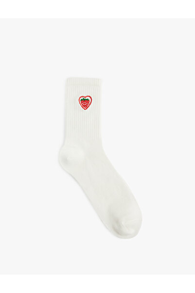 Koton Κεντημένες κάλτσες τένις με σχέδιο φράουλας