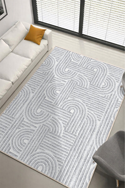 Lioara Home Gri Renk Dijital Baskılı Halı – Modern, Kaymaz Taban, Leke Tutmaz...