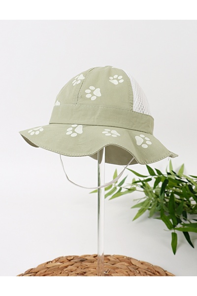 MiniKids Διχτυωτό καπέλο, με στάμπα σκύλου, πράσινο