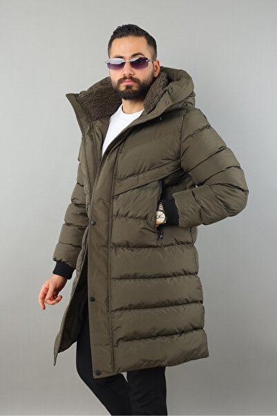 StarMis Men's Hooded Long Inflatable Coat