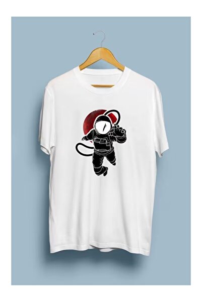 AEMİ Μπλουζάκι Unisex Astronaut με στάμπα Oversize Crew Neck