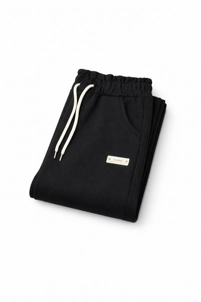 Caribou Girl's Palazo Model Black Sweatpants – Compact Combed Cotton 2 Yarns for Comfortable Daily Use