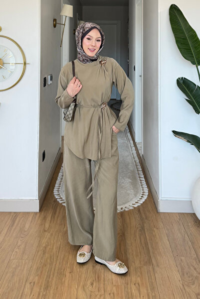 Tesettür Diyarı Σετ Τεσεττούρα από ύφασμα Μοντάλ με πλαϊνό δέσιμο και καρφίτσ...