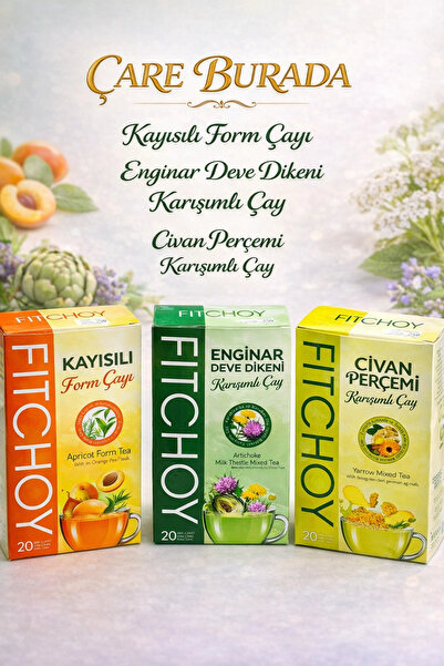 Çare Burada Karaciğer Destekleyici Çay Seti (Kayısılı Çay 45'li & Enginar - D...