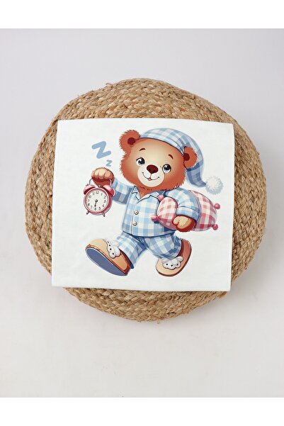 MiniKids Βρεφική κουβέρτα, Κοιμημένο Αρκουδάκι, λευκό και μπλε