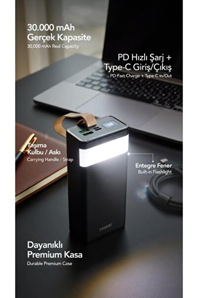 kalemhane 30. 000 Mah. Powerbank + Fener