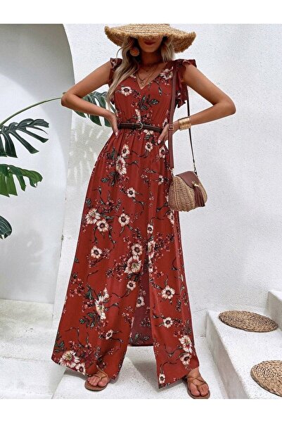 Iuliashop Rochie lungă Ginette Grena cu imprimeu floral - M