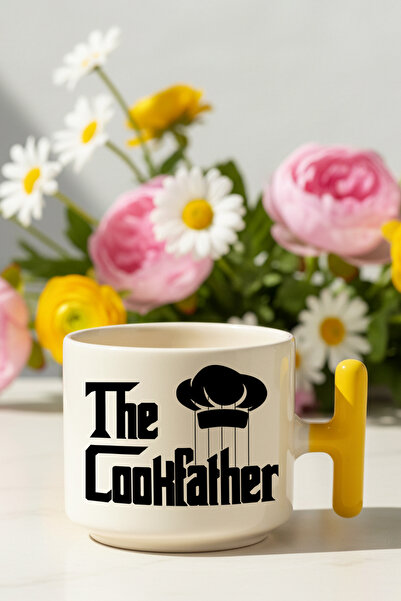 giftkonsept كوب لاتيه ملون مطبوع عليه The Cookfather Gotfather هدية طاهي مزحة...
