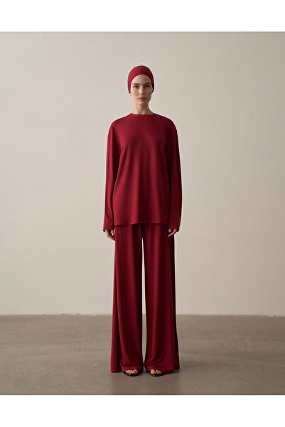 Kuğu Collection Rahat Formlu Bluz Bordo