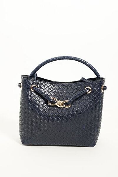 BAHELS Γυναικεία τσάντα χεριού και ώμου Venty σε μπλε ναυτικό χρώμα με χρυσή ...