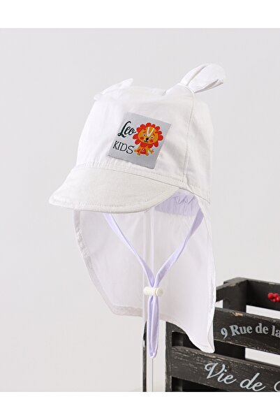 MiniKids Καπέλο με προστασία λαιμού, Λιοντάρι, λευκό