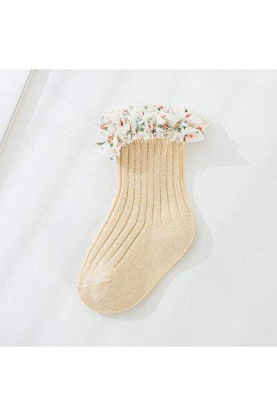 MiniKids Κρεμ κάλτσες με βολάν