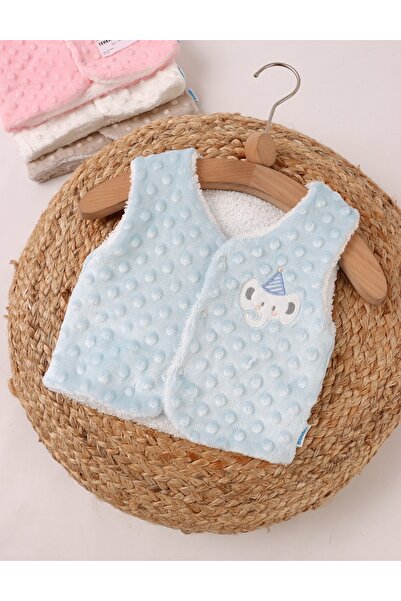 MiniKids Βρεφικό γιλέκο μίνκι με ελεφαντάκι, μπλε