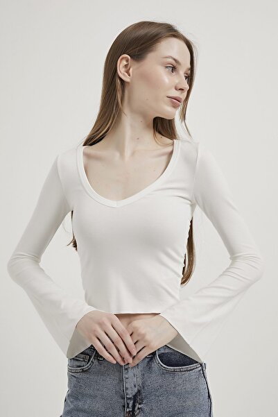 Arma Life Armalife 6859 v neck soft long sleeve women's bodysuit