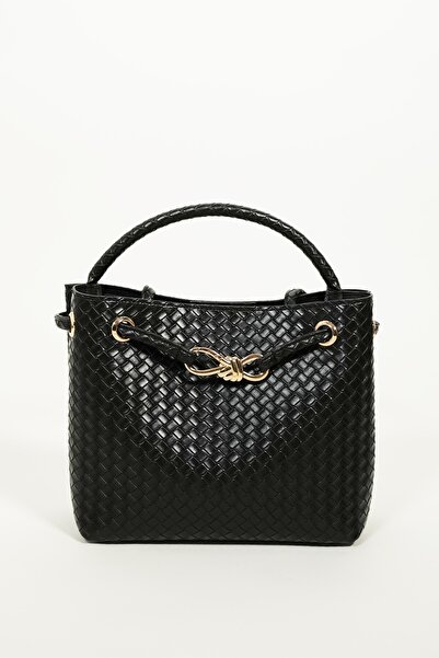 BAHELS Geantă de mână și de umăr pentru femei Venty, culoare neagră, cu catar...