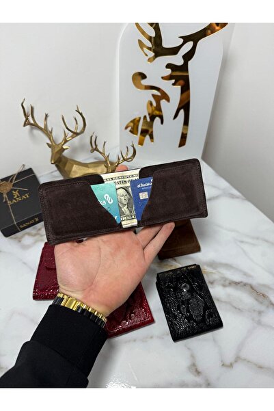 SANAT Genuine Suede Leather Minimalist Wallet - Handcrafted with Card Holder ...