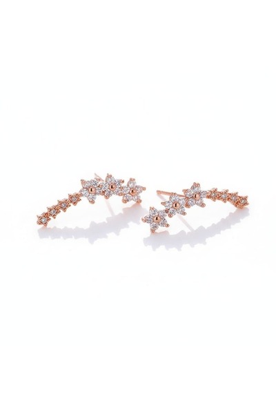 Diora.ro Cercei tip ear climber din argint sterling cu moissanit