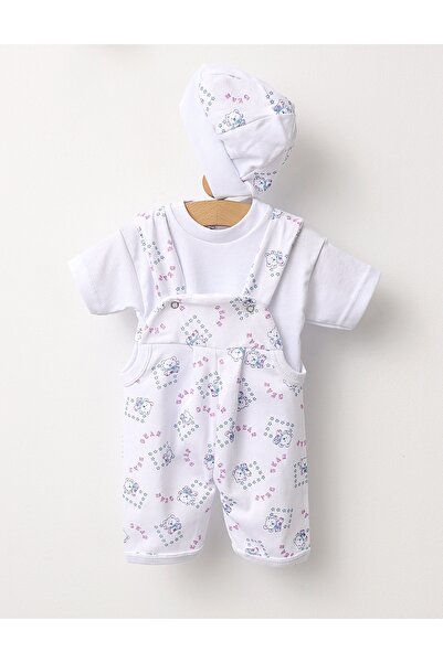 MiniKids Μωρό Αρκουδάκι σετ βρεφικών ειδών 3 τεμαχίων λευκό-πολύχρωμο