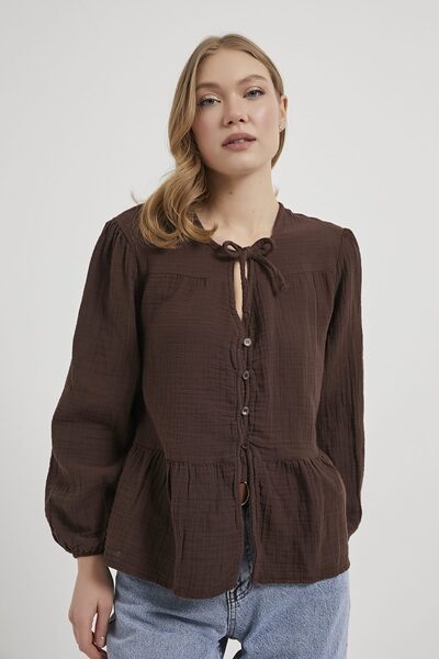 Arma Life ARMALIFE 0437 ΓΥΝΑΙΚΕΙΑ ΜΠΛΟΥΖΑ ΜΟΥΣΛΙΝΑ ΜΕ ΛΕΠΤΟΜΕΡΕΙΑ ΔΕΣΙΜΑΤΟΣ, ...