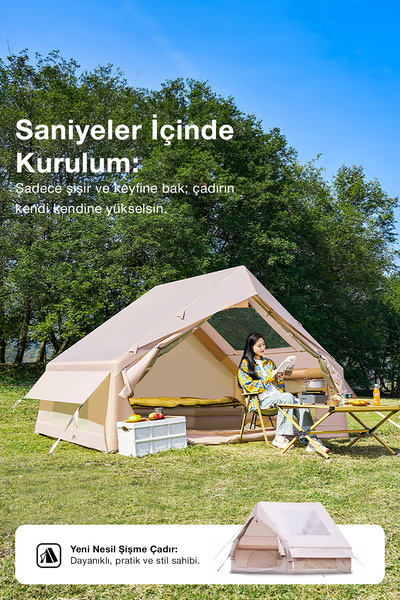 Forestia 6 Kişilik Şişme Kamp Çadırı - 4 Mevsim 210D Oxford Kumaş Profesyonel...