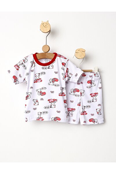 MiniKids Πιτζάμες MS με κόκκινη στάμπα  "Love Cats "