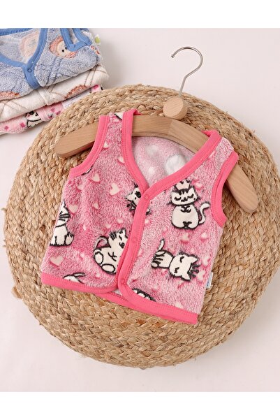 MiniKids Βέστα μωρό κοκολίνο λιοντάρι κικλάμ