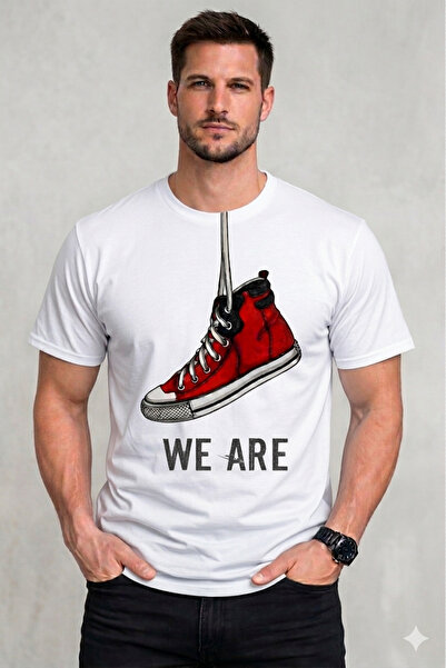 VODEXA Tricou oversize unisex WE ARE imprimat, 100% bumbac, croială confortabilă