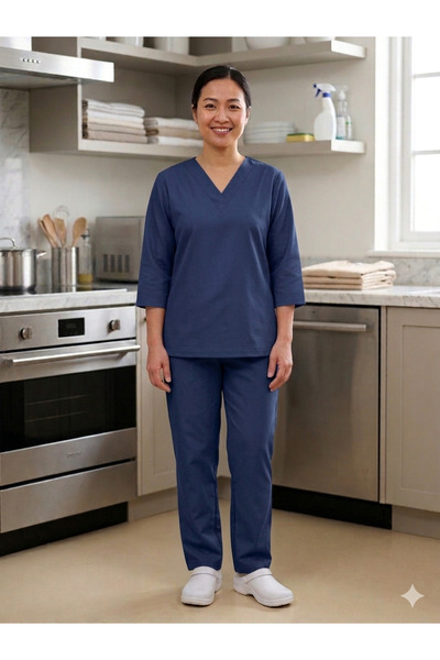 Sama barcelona زي خادمة/مربية بياقة V / زي خادمة منزلية / زي مربية أطفال / بل...